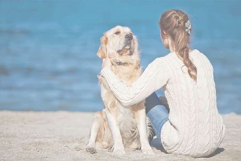 girl and dog